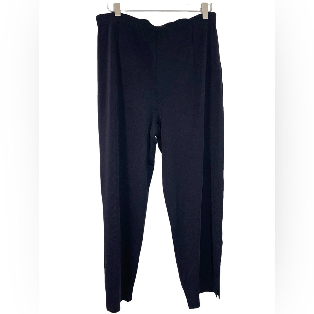 Misook Pants Acrylic Black Knit Wide Leg Pants - Picture 6 of 6